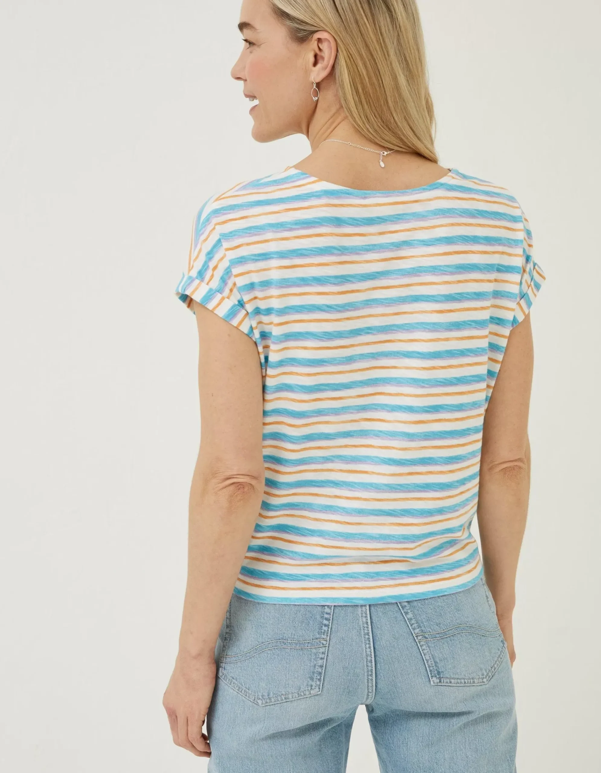 Fran Stripe Tie Front Top