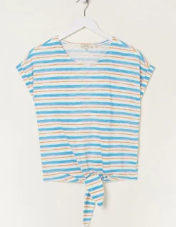 Fran Stripe Tie Front Top