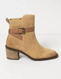 Freya Suede Block Heel Ankle Boot