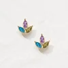 Gem Leaf Studs