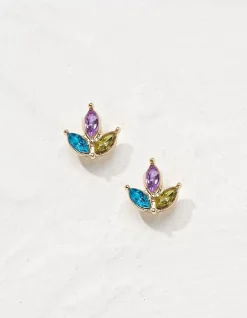 Gem Leaf Studs