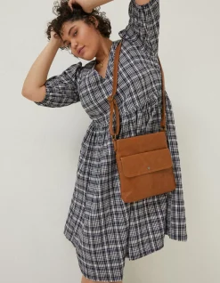 Hannah Puff Sleeve Check Midi Dress