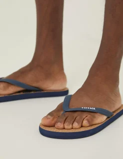 Henley Cork Logo Flip Flops