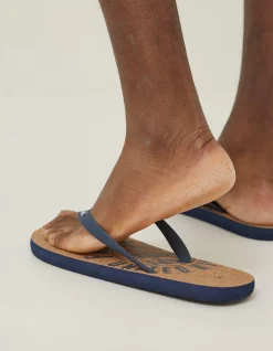 Henley Cork Logo Flip Flops