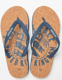 Henley Cork Logo Flip Flops