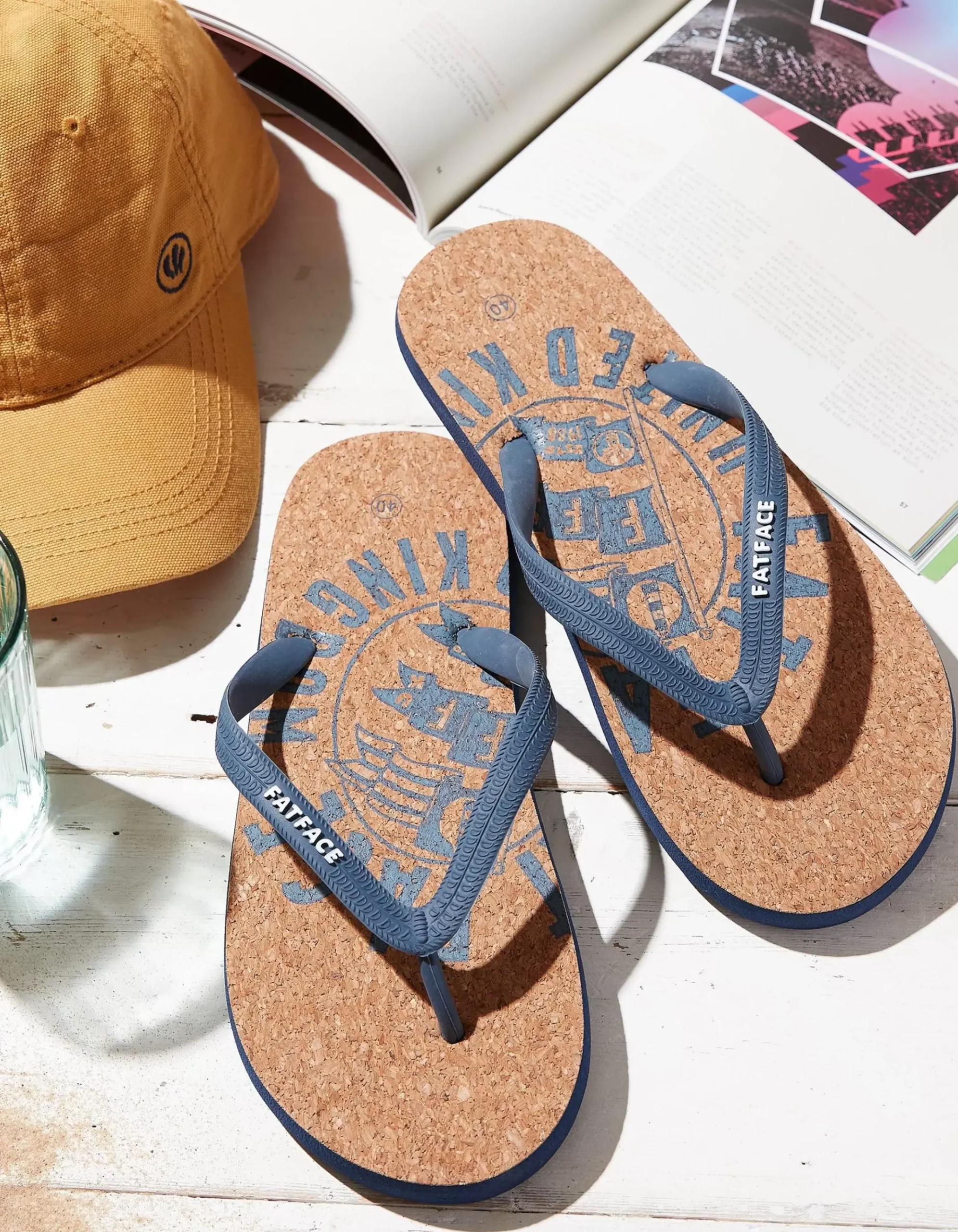 Henley Cork Logo Flip Flops