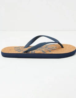 Henley Cork Logo Flip Flops