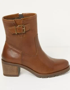 Hollie Mid Heel Leather Boots