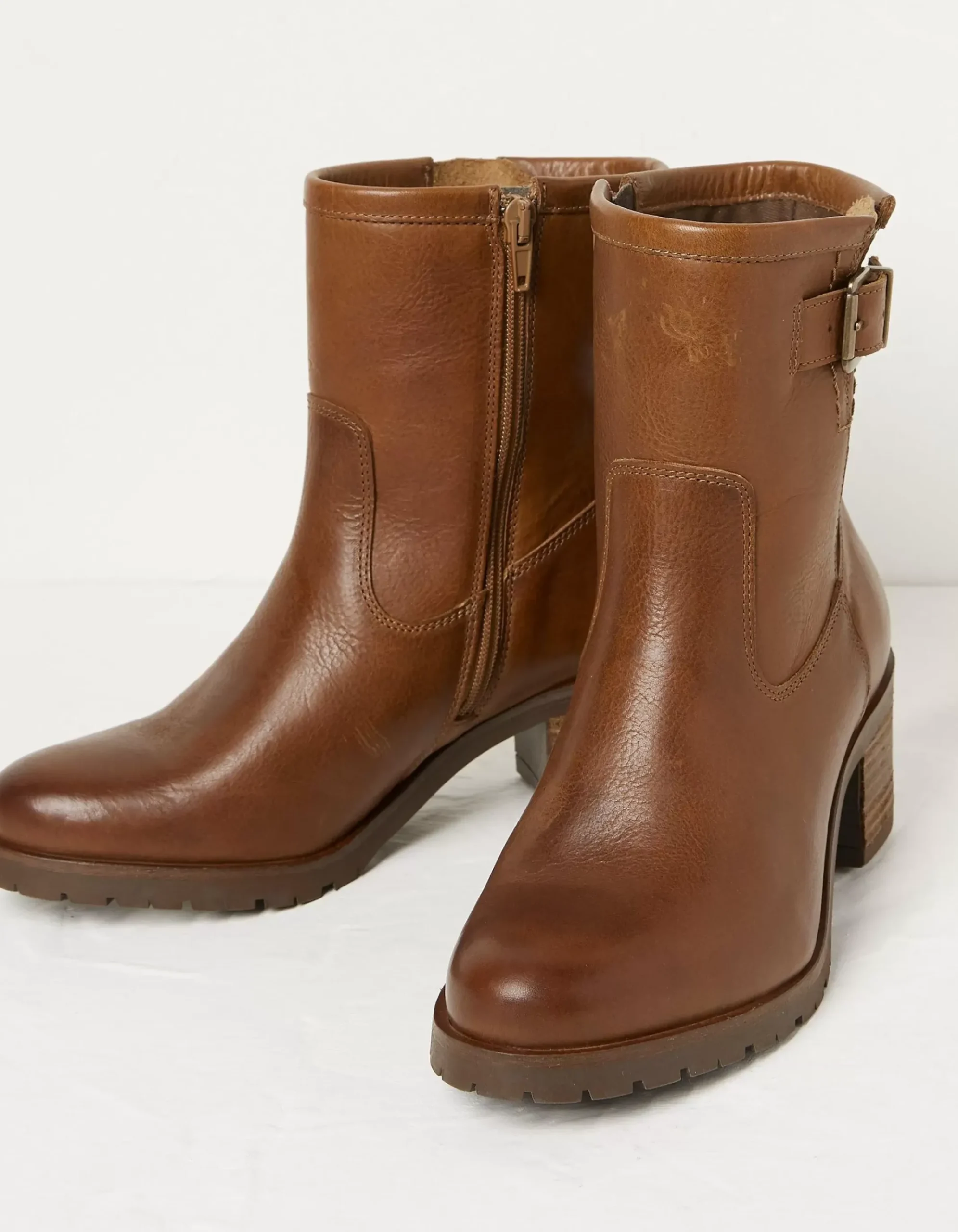 Hollie Mid Heel Leather Boots