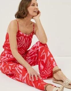 Ikat Leaves Palazzo Trousers