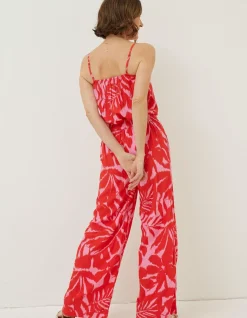 Ikat Leaves Palazzo Trousers