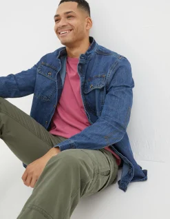 Indigo Denim Grandad Shirt