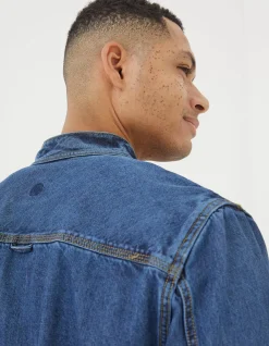 Indigo Denim Grandad Shirt