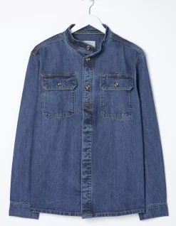 Indigo Denim Grandad Shirt