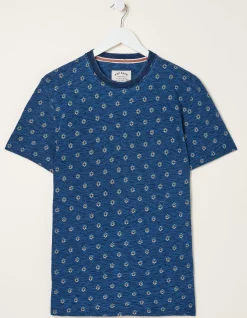 Indigo Geo Print T Shirt