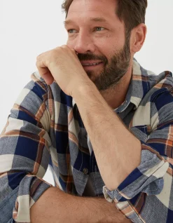 Indigo Grid Check Shirt