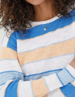 Isobella Cotton Linen Stripe Jumper