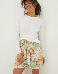 Isobella Linen Blend Button Back Jumper