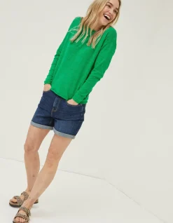 Isobella Linen Blend Button Back Jumper