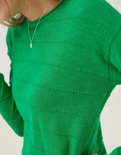 Isobella Linen Blend Button Back Jumper