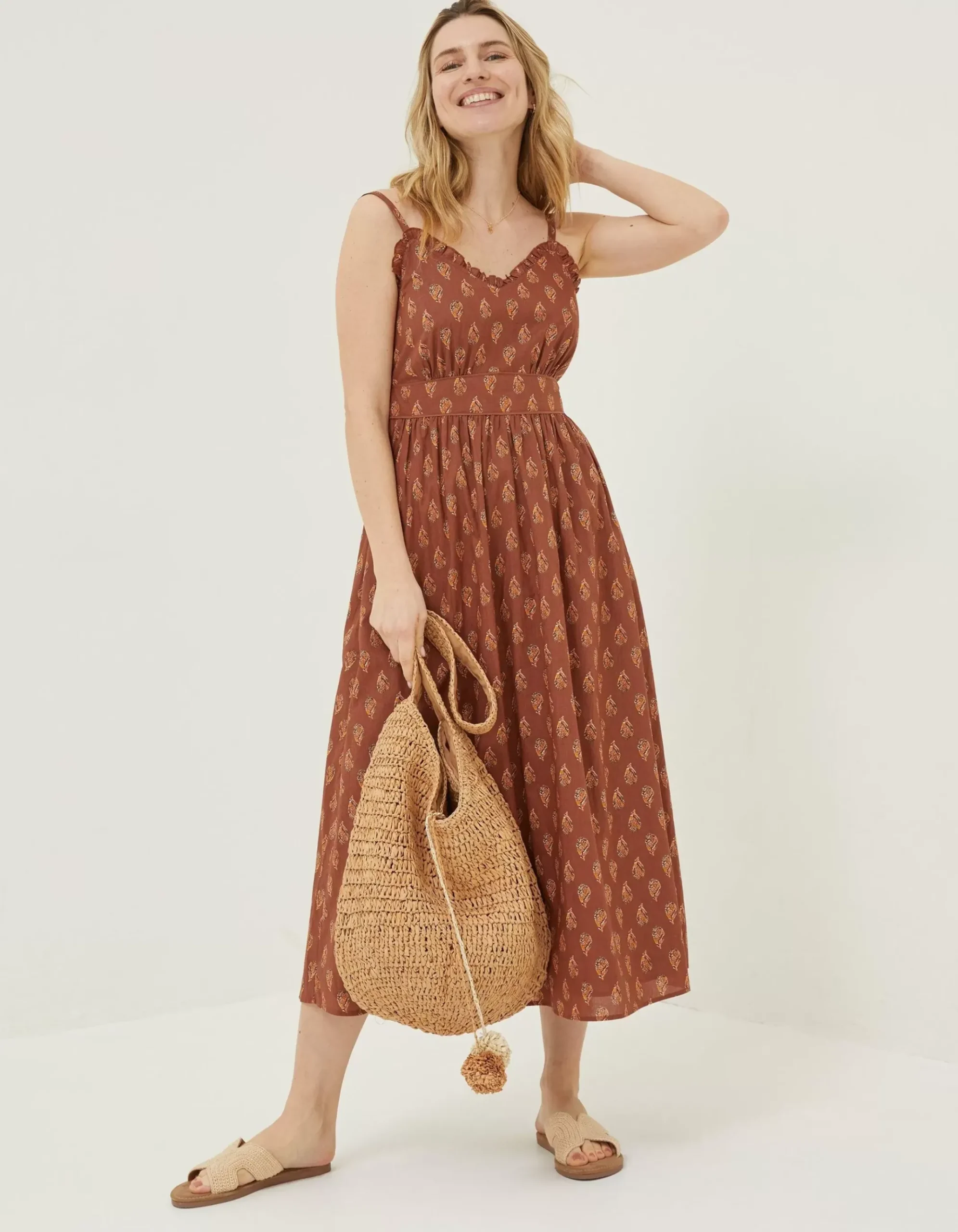 Jayden Woodblock Midi Dress