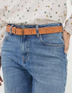 Jean Geo Laser Cut Leather Belt