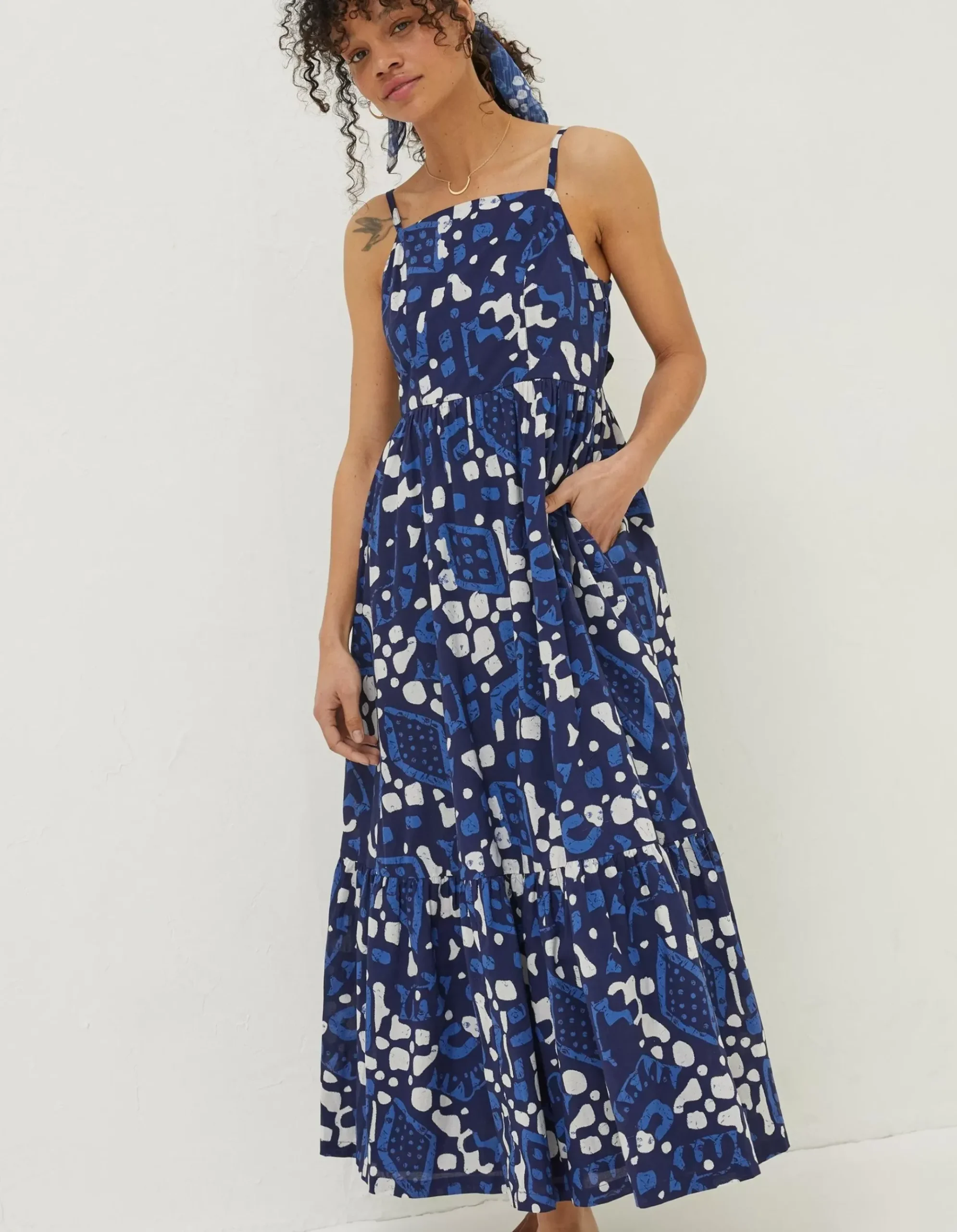 Julien Geo Batik Midi Dress