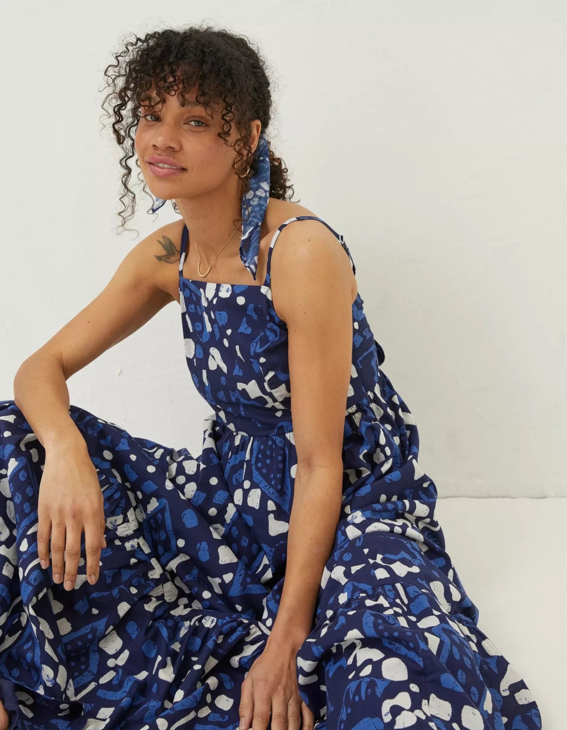 Julien Geo Batik Midi Dress