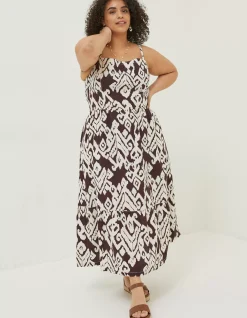 Julien Ikat Linen Midi Dress