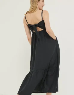 Julien Tie Back Linen Midi Dress
