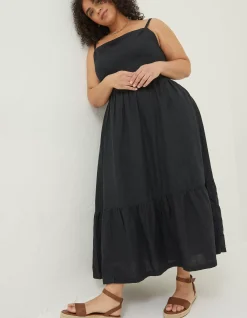 Julien Tie Back Linen Midi Dress