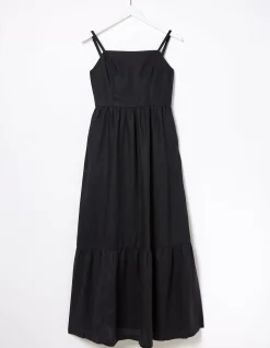 Julien Tie Back Linen Midi Dress