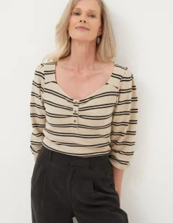 Kara Stripe Henley Top