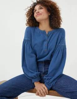 Keira Indigo Henley Top