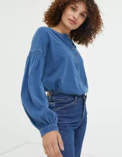 Keira Indigo Henley Top