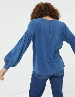 Keira Indigo Henley Top