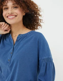 Keira Indigo Henley Top