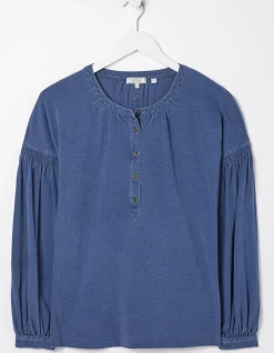 Keira Indigo Henley Top