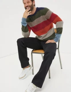 Lambswool Stripe Crew Jumper