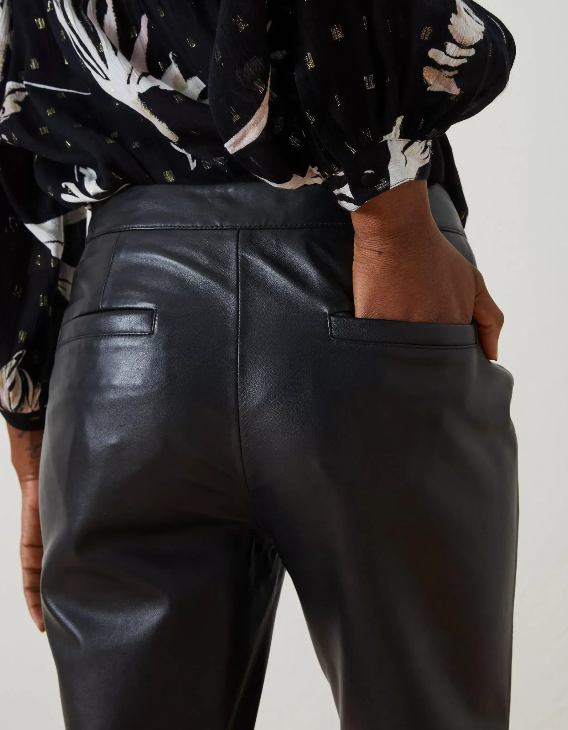 Lana Leather Tapered Trousers