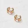 Leaf Huggy Hoop Earrings