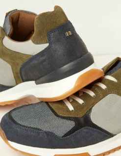 Leather Colour Block Trainers