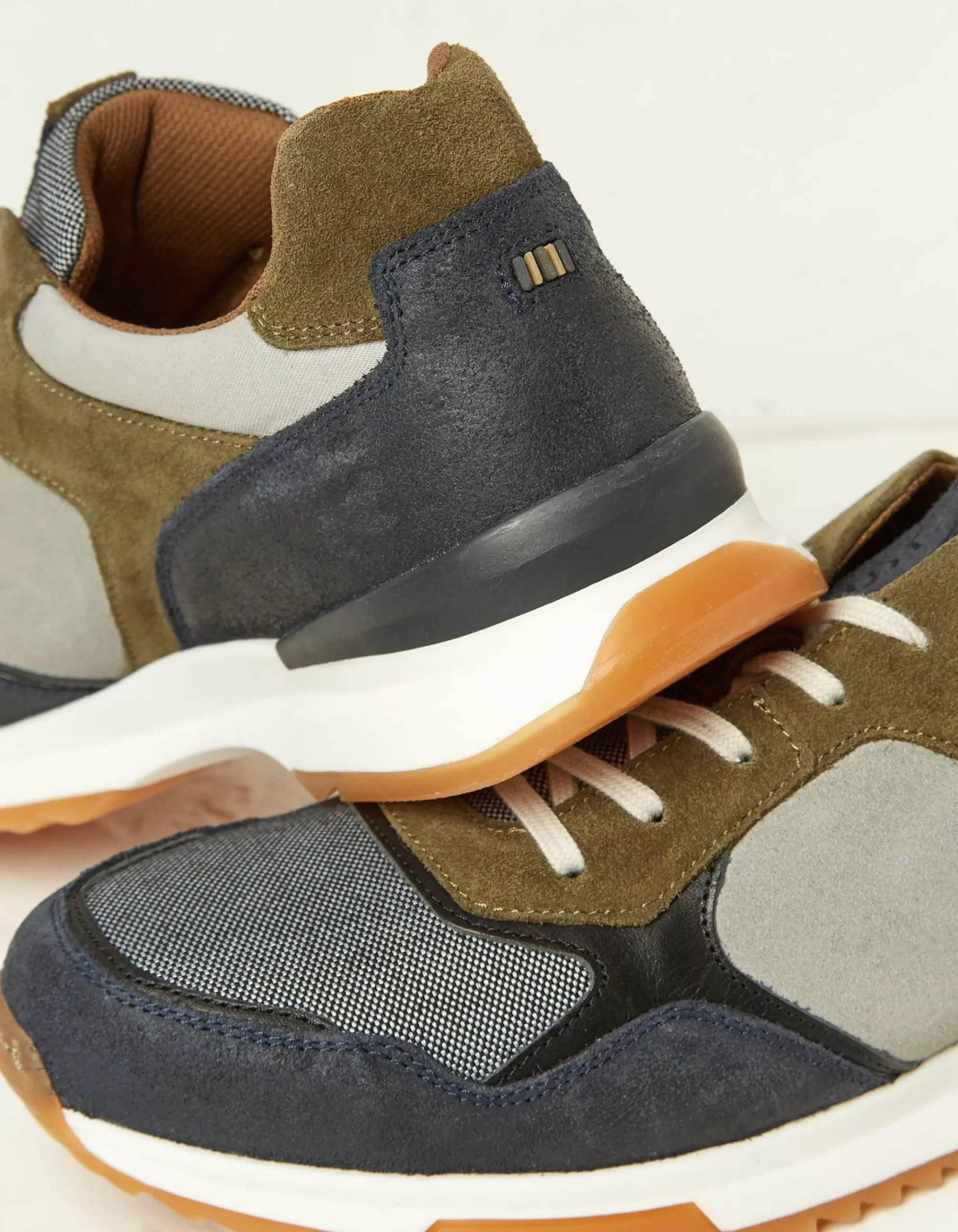 Leather Colour Block Trainers