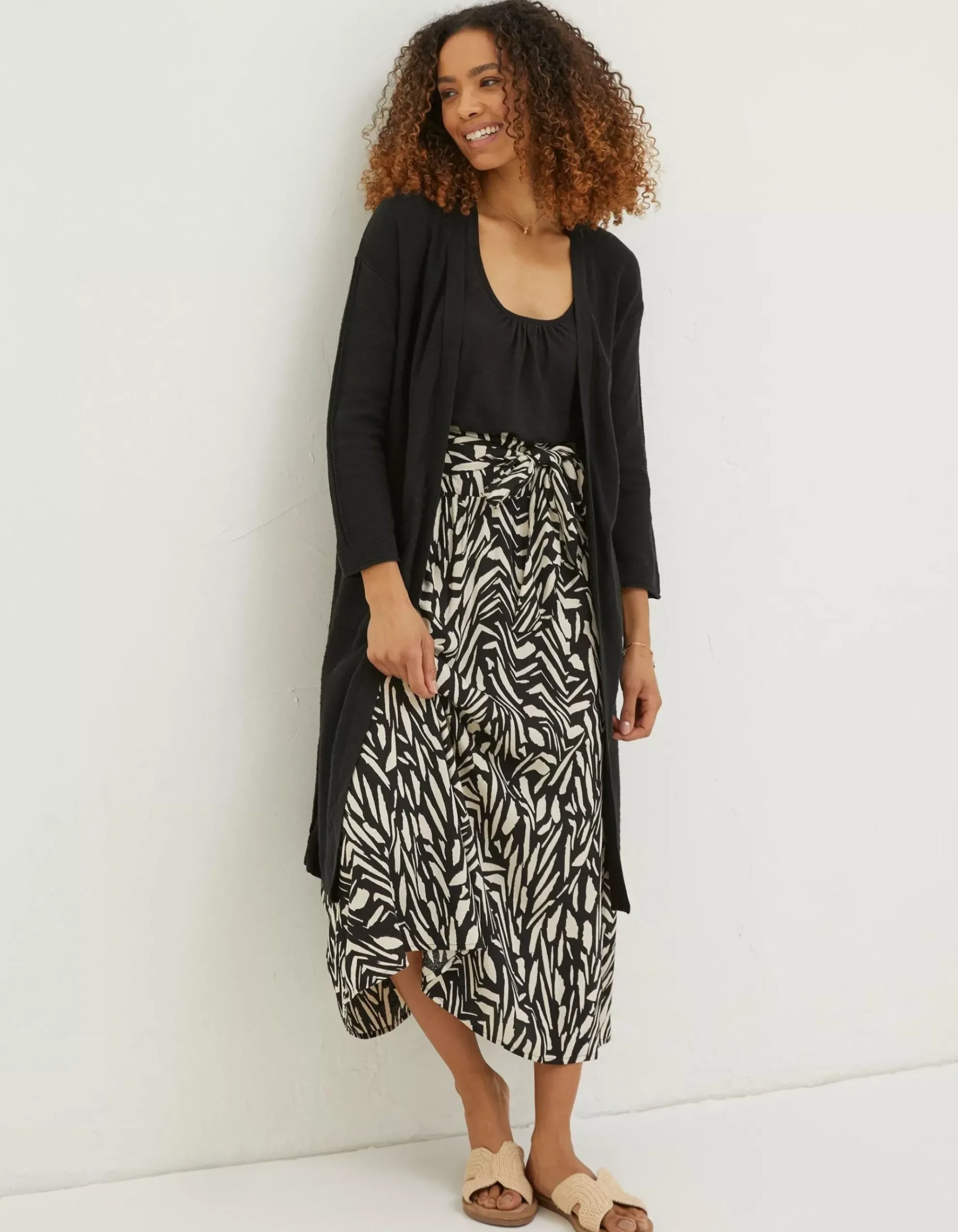 Lindsay Cotton Linen Longline Cardigan