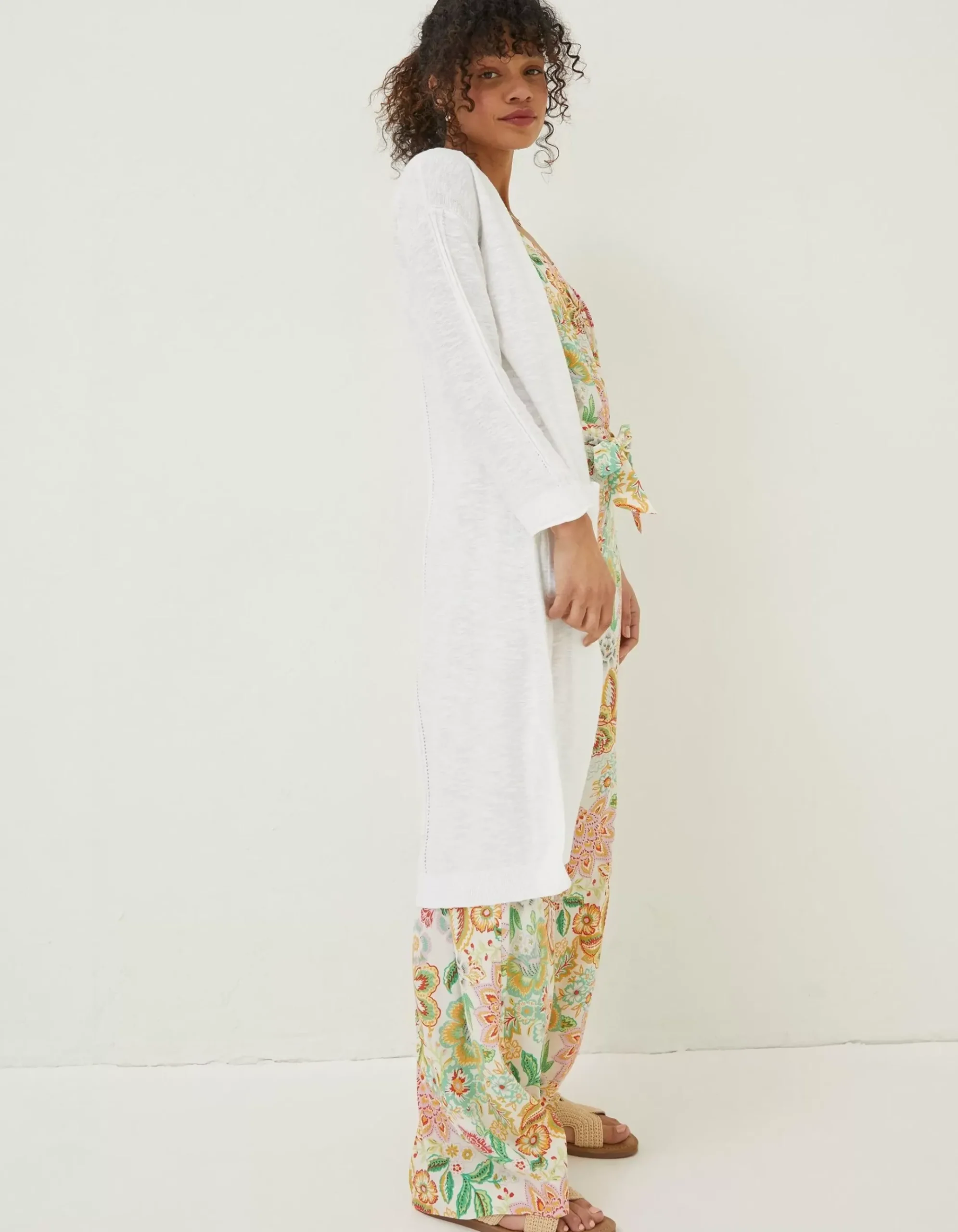Lindsay Cotton Linen Longline Cardigan