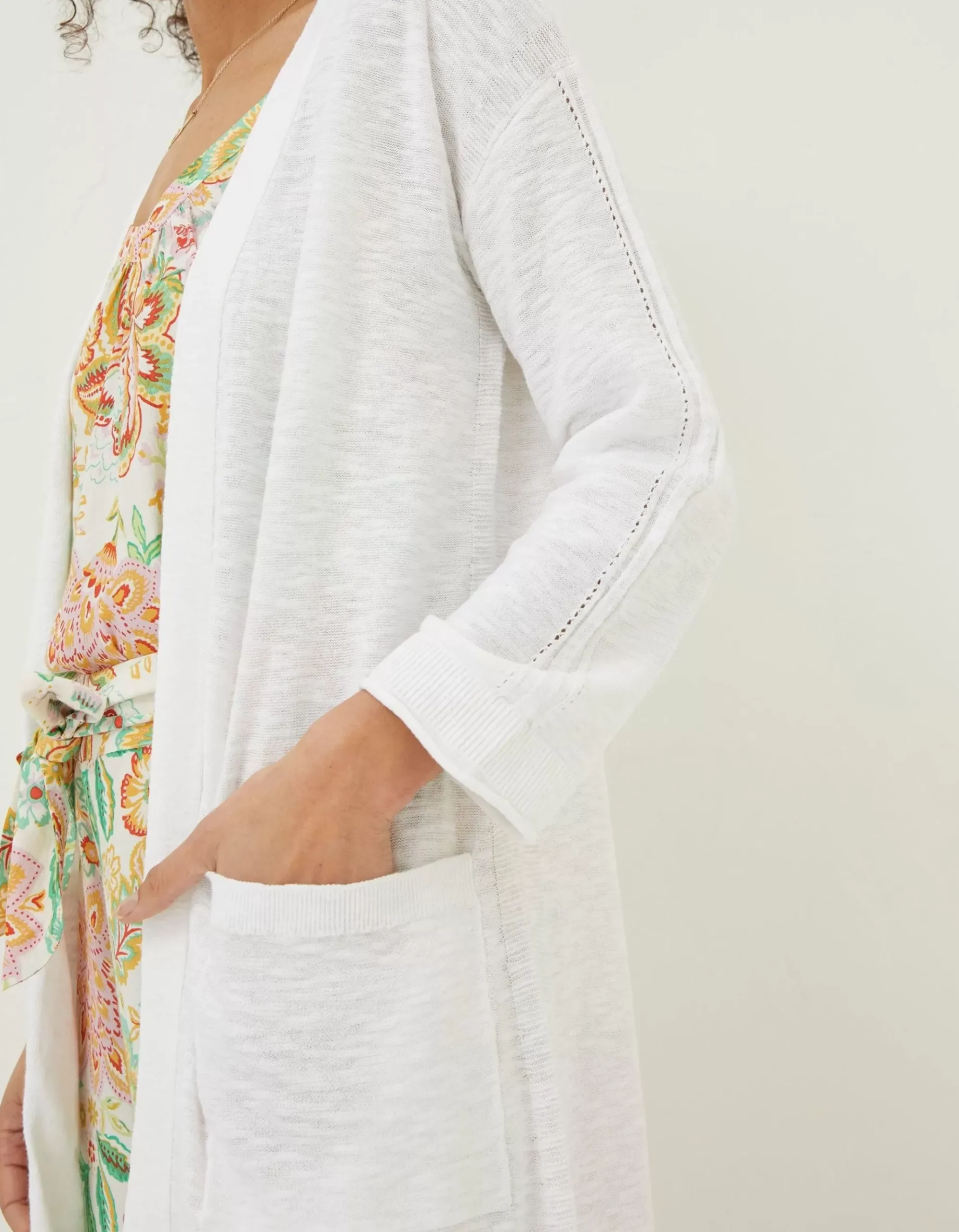 Lindsay Cotton Linen Longline Cardigan