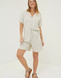 Linen Stripe Shorts