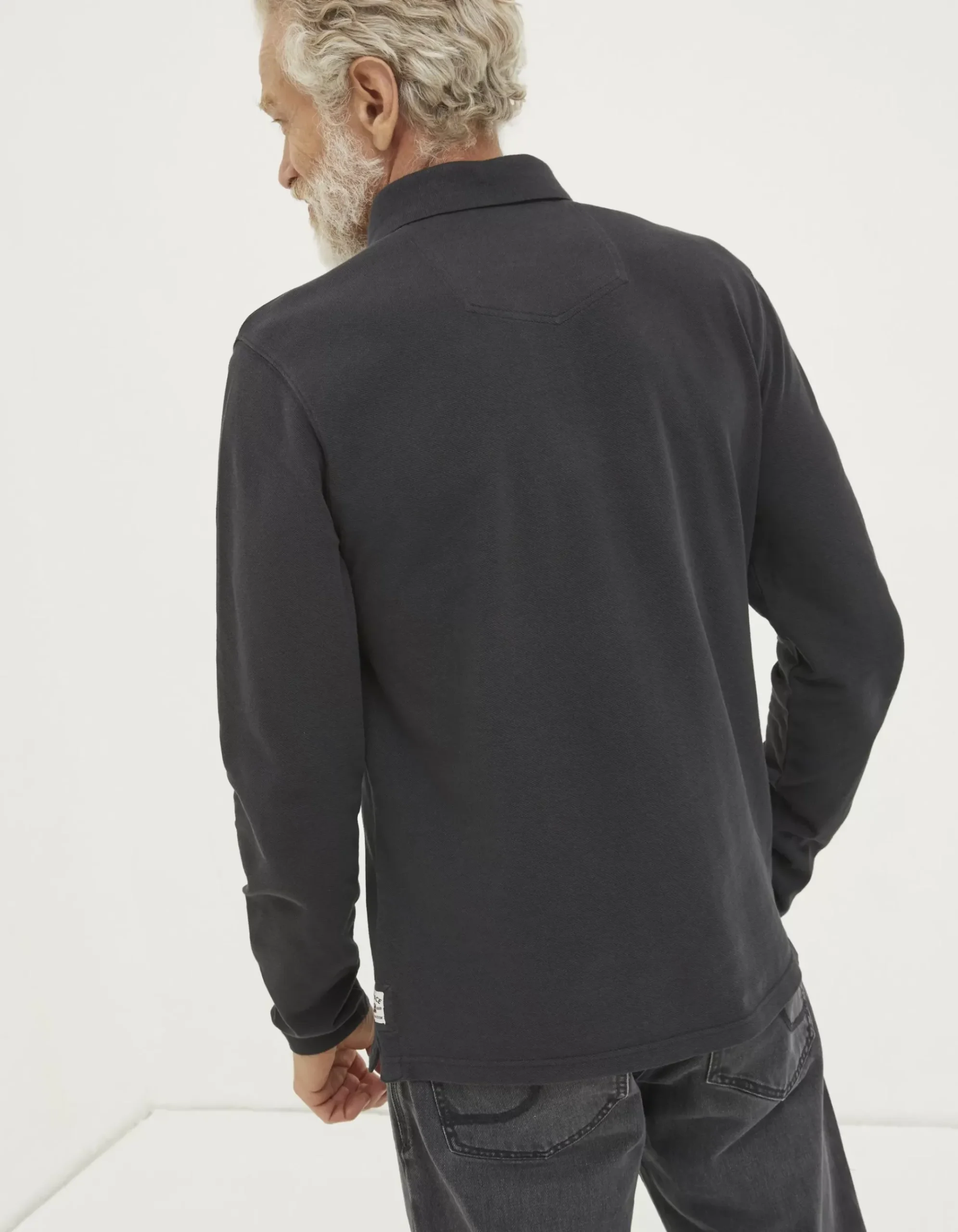 Long Sleeve Organic Cotton Pique Polo