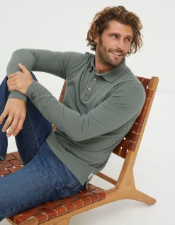 Long Sleeve Organic Cotton Pique Polo