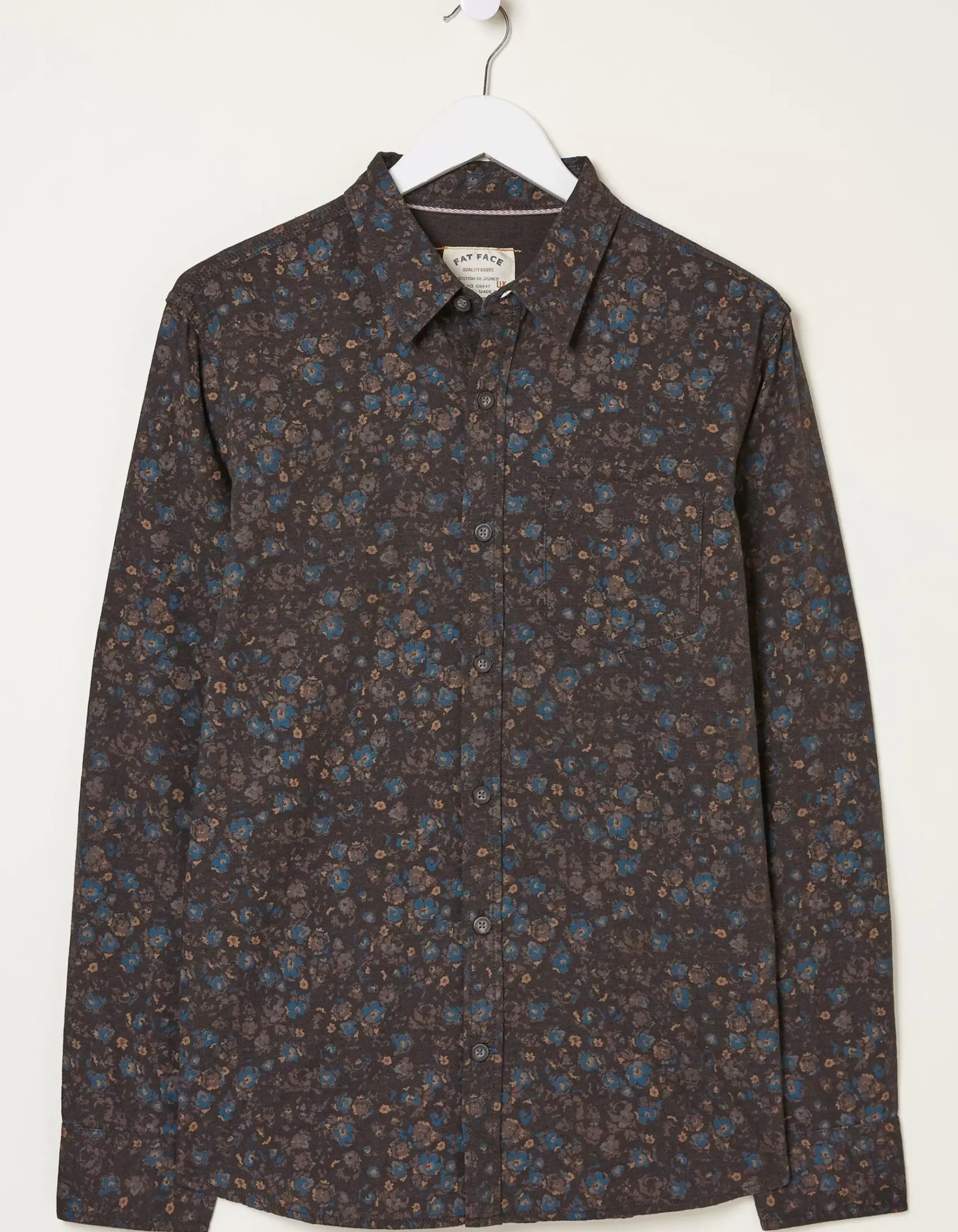 Long Sleeve Painted Floral Print Shirt